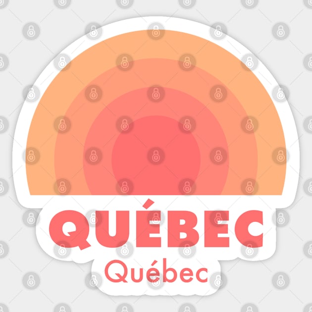 Quebec City Retro Orange Badge Sticker by modeoftravel